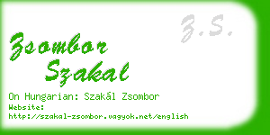 zsombor szakal business card